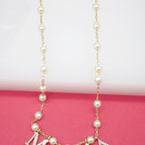 18K Gold Filled Pearl MAMA Letter Necklace (F249)