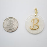 18K Gold Filled Name Initial Madre Pearl Quartzite (A65)