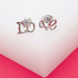 18K Gold Filled Love Word Earrings Studs (L105)
