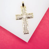Gold Filled Outlined CZ Cross Crucifix Pendant (A106)