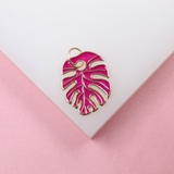 18K Gold Filled Enamel Colored Leaf Pendant Charm (A233)