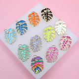 18K Gold Filled Enamel Colored Leaf Pendant Charm (A233)