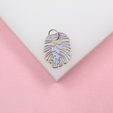 18K Gold Filled Enamel Colored Leaf Pendant Charm (A233)