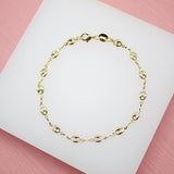 18K Gold Filled 4mm Gucci Mariner Chain Bracelet (I312)