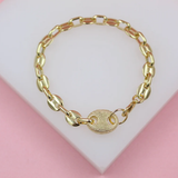 Puffed Mariner Anchor Link Bracelet (I19)