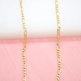 18K Gold Filled 3mm Link Figaro Chain For Wholesale Necklace Dainty Jewelry Making Supplies (F83)