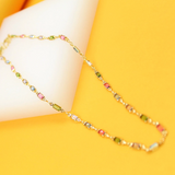 18k Gold Filled MultiColor CZ Stone Charms Necklace (H116)(E212)(I19A)