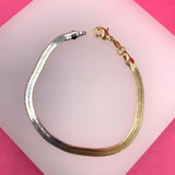 Two Toned 4mm Herringbone Bracelet
