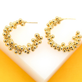18k Gold Filled Beaded Push Back Wired Earrings (J225-227)