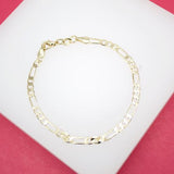 18K Gold Filled Figaro 3mm Chain Bracelet (I258)
