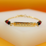 Gold Filled Azabache Plate Bracelet