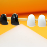 18k Gold Filled Black & White Enamel Dome Earrings