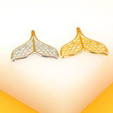 18K Gold Filled Mermaid Patterned Pendant