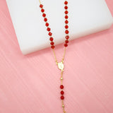 Catholic Bead Rosary With Crucifix And Virgin Mary Charm (F32B)
