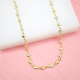 18K Gold Filled Heart Necklace With Round CZ Stone (G51)