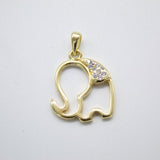 18K Gold Filled Elephant Pendant With CZ Stones