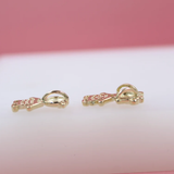 18K Gold Filled Girl & Boy Pendant Charms With Clear Zirconia Stones (A214)