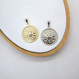 18K Gold Filled Sun Medallion Pendant (A211)