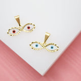 18K Gold Filled Evil Eyes Pendant (A205)