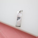 18K Rhodium Filled Name Initial Rectangle Charm (A200)