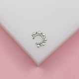 Gold Filled Spike Pearl Cuff Earrings (K263)