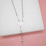 Catholic Gold Bead Rosary with Crucifix & Saint Benedict Charm (G191A)