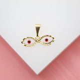 18K Gold Filled Evil Eyes Pendant (A205)