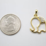 18K Gold Filled Elephant Pendant With CZ Stones