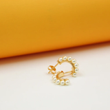 Pearl Half Hoop Earrings (L347)
