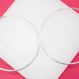 18K Rhodium Filled Slim Endless Hoop Stud Earrings (K105)(K109-110)(K118)