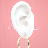 18K Gold Filled 4mm Thick Hoops Lever Back Hoop (J5)