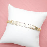 Customizable Tag Plate Bracelet With Figaro 4mm Link Chain (I309)