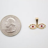 18K Gold Filled Evil Eyes Pendant (A205)