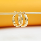18K Gold Filled Wide Curved Latch back Hoop Earrings