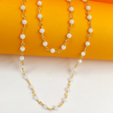 White Beaded Necklace (F224B)(I65A)