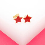 18K Gold Filled Small Enamel Star Stud Earrings (L153)