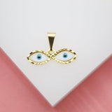 18K Gold Filled Evil Eyes Pendant (A205)