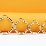 18K Gold Filled Thick Lever Back Hoop Earrings | Gold Open Hoop Studs (J14, J15, J16)