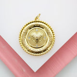 18K Gold Filled Heart Coin Medallion