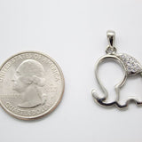 18K Gold Filled Elephant Pendant With CZ Stones