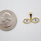 18K Gold Filled Evil Eyes Pendant (A205)