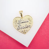 18k Gold Filled Little Sister Heart Pendant (A137)