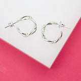 18K Gold Filled 5mm Slim Curb Cuban Open Hoops (K197)
