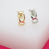 18K Gold Filled 5mm Slim Curb Cuban Open Hoops (K197)