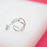 18K Gold Filled 5mm Slim Curb Cuban Open Hoops (K197)