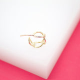 18K Gold Filled 5mm Slim Curb Cuban Open Hoops (K197)