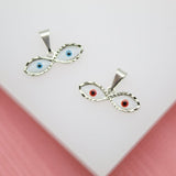 18K Gold Filled Evil Eyes Pendant (A205)