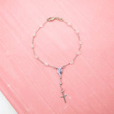 Gold Filled Cross & Virgin Mary Charm Bracelet (I226A)