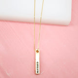 "Love" "Blessed" "Peace" Block Pendant Dainty Delicate Necklace (G131)