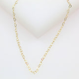 18K Gold Filled 2mm Outline Heart Necklace (F128)